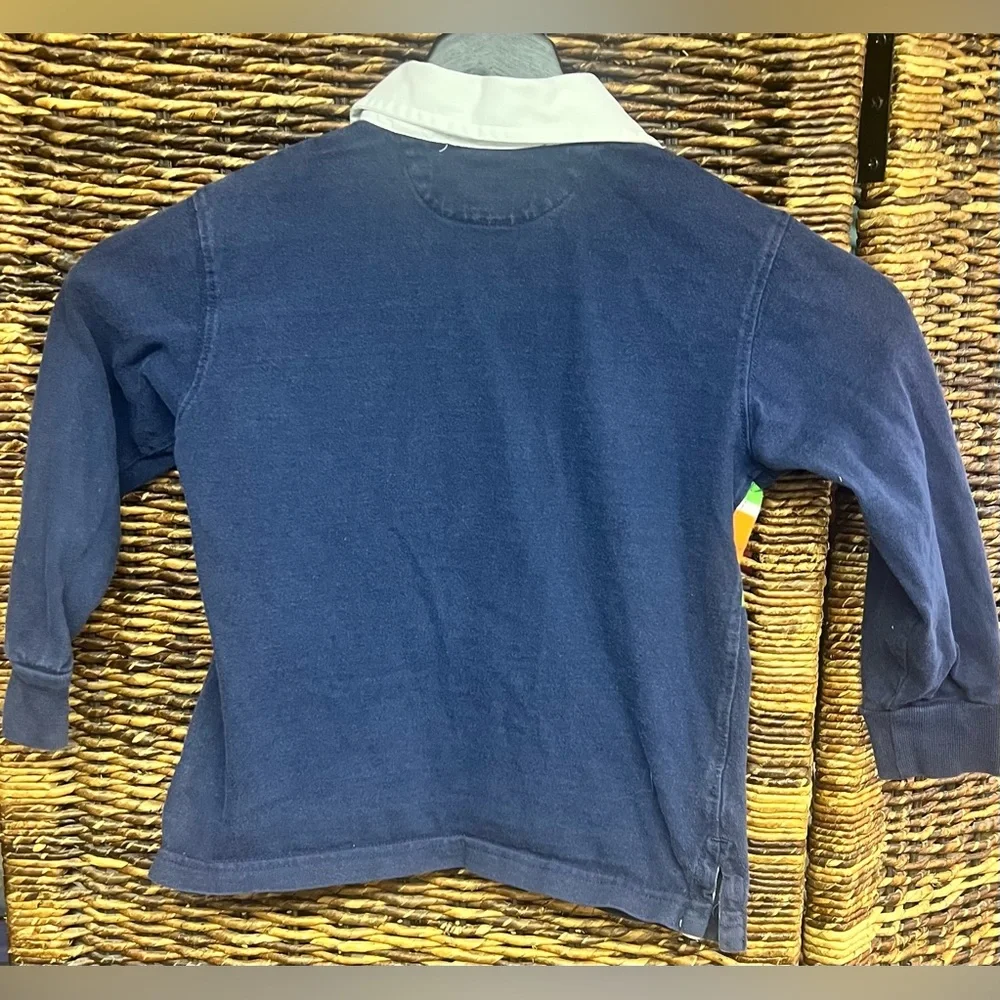 Ralph Lauren Kids Polo‎ Shirt with White Collar and Stripes- Size:4/4T